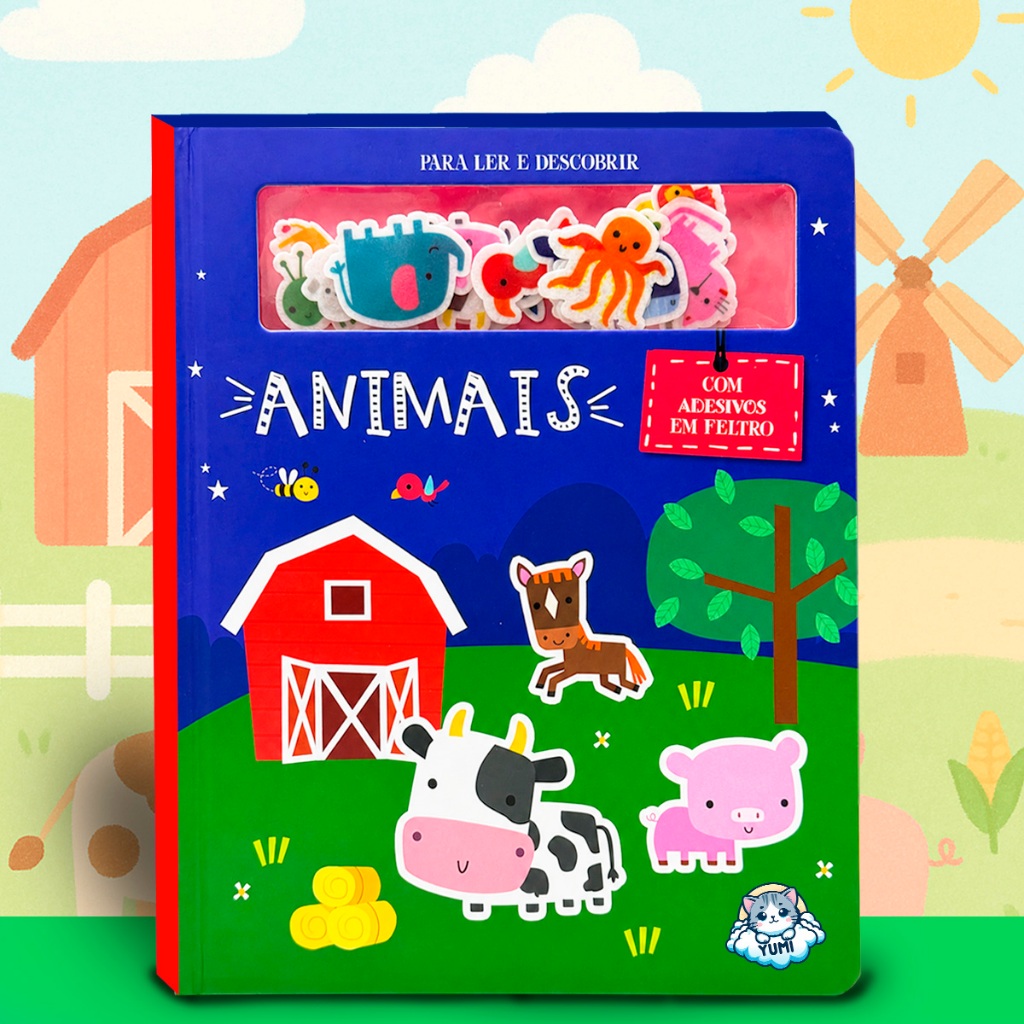 Foto do produto apresentado no guia: Livro Animais com adesivos de feltro: histórias que mudam de lugar
