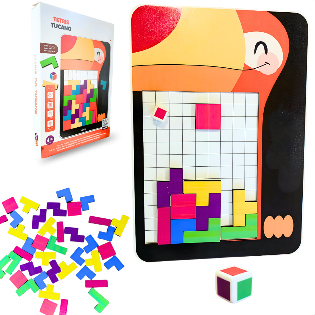 Foto do produto apresentado no guia: Tetris Tucano de madeira: um tabuleiro para experimentar encaixes