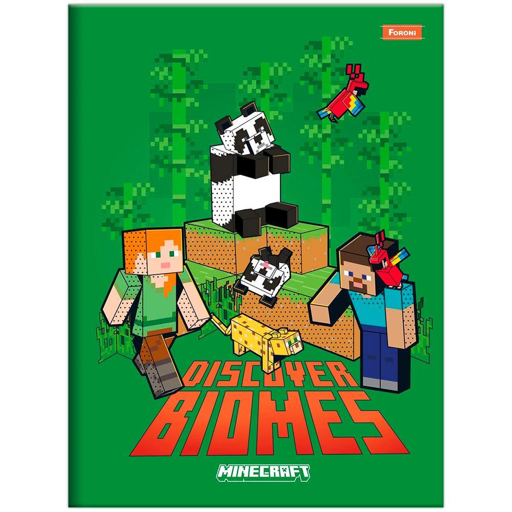 Foto do produto apresentado no guia: Caderno Minecraft Panda Foroni 48 folhas: confira a lista escolar